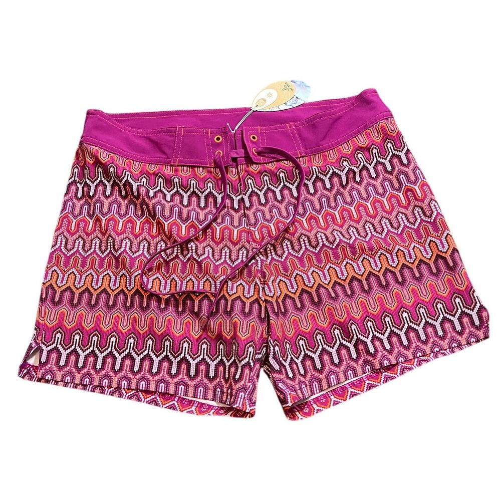 NWT‎ Prana Makenna Board Shorts Fuchsia Ibiza Womens Swim Size Small